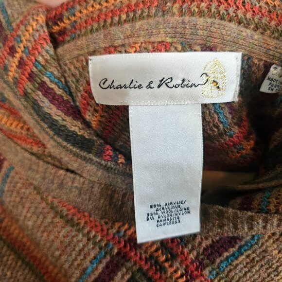 Anthropologie Charlie & Robin Hallstatt Plaid Hooded Poncho Cape Sweater OS - Picture 5 of 11